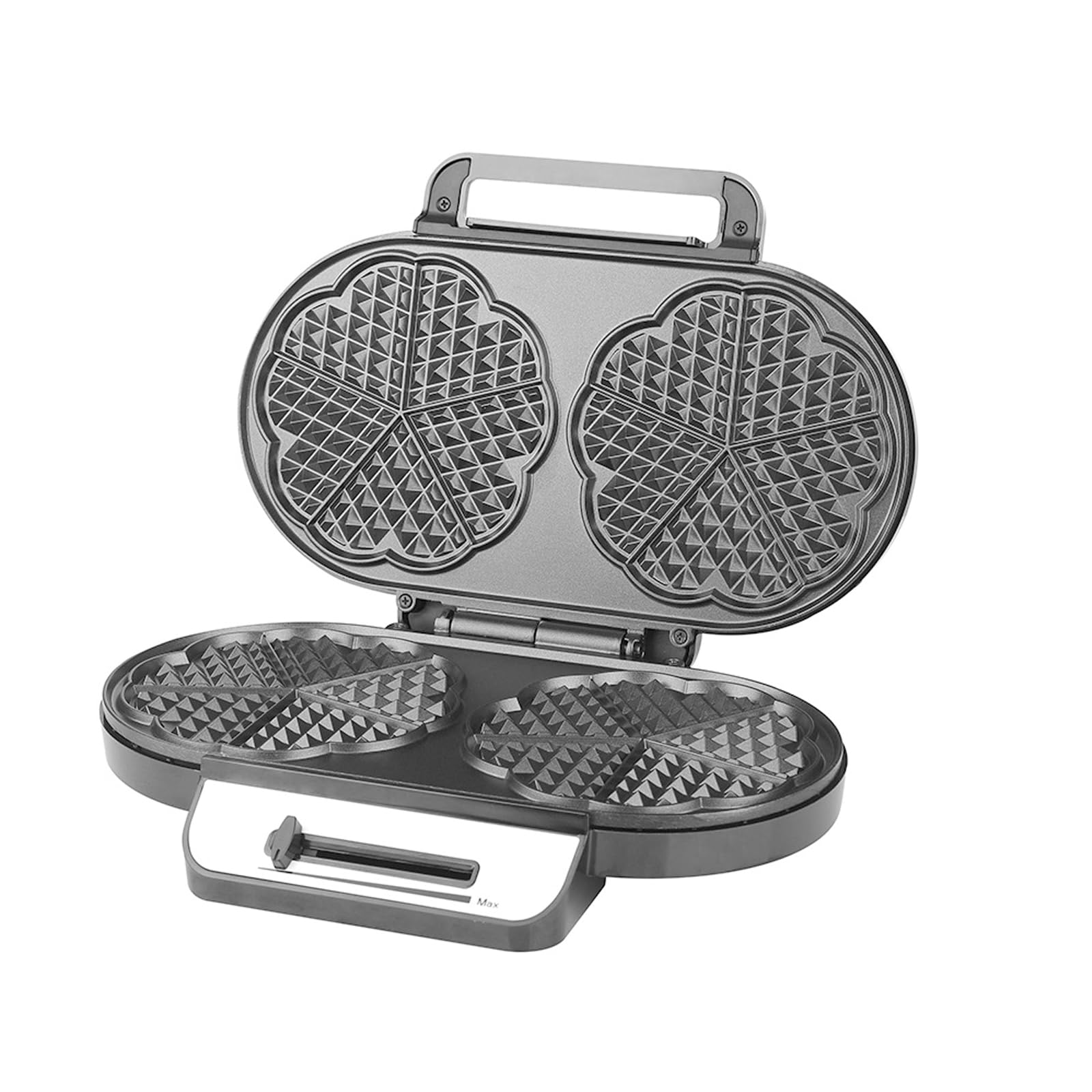 Piastra per Waffle a Doppio Cuore, prepara 10 Mini Cuori o 2 Waffle Grandi, Prestazioni Premium da 1200 W, Doppie Piastre di Cottura antiaderenti con Riscaldamento rapido e Uniform,