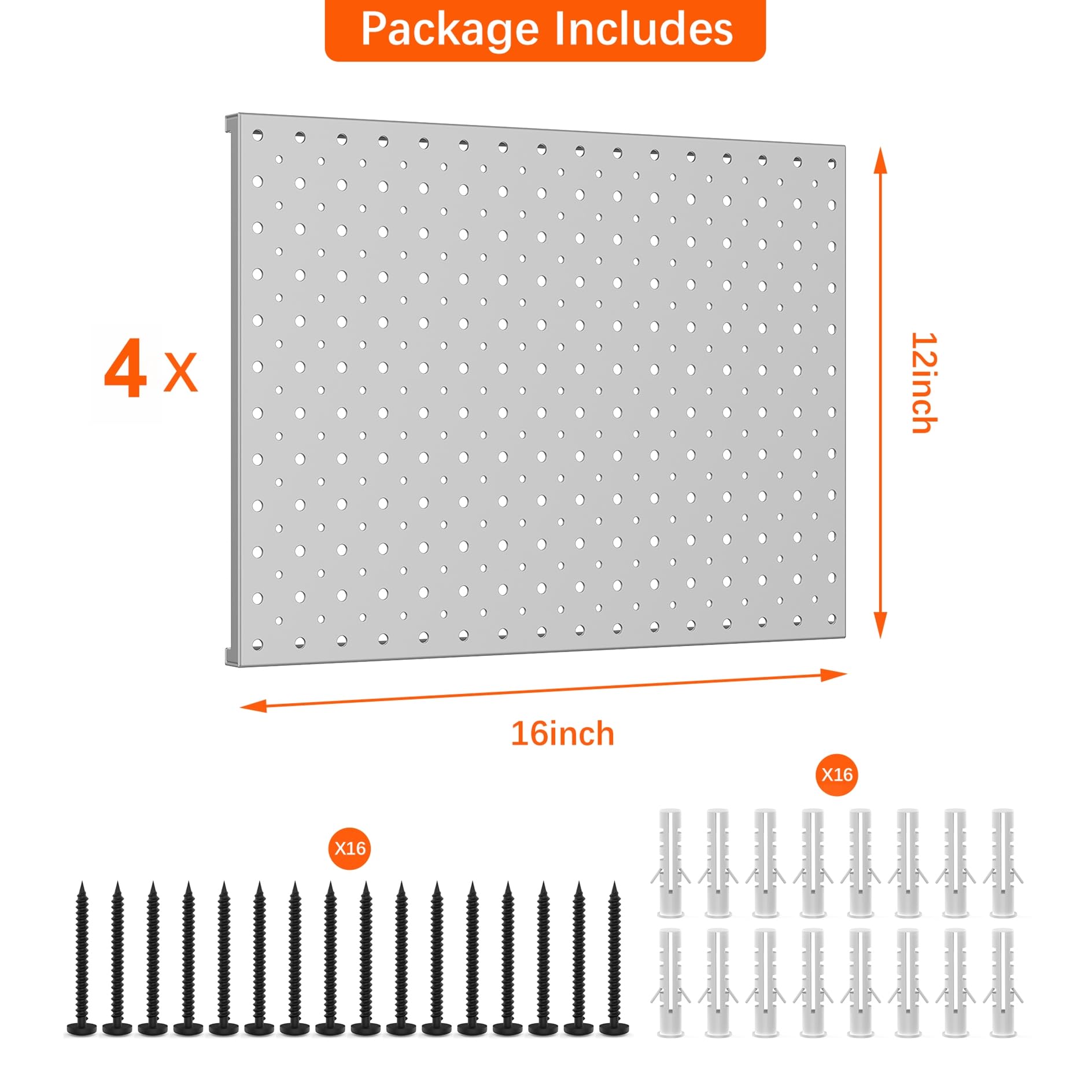Aazon.co: EVERHANGER Etal Pegboard Panels 24" X 12", Heavy Duty Steel Peg Boards For Garage