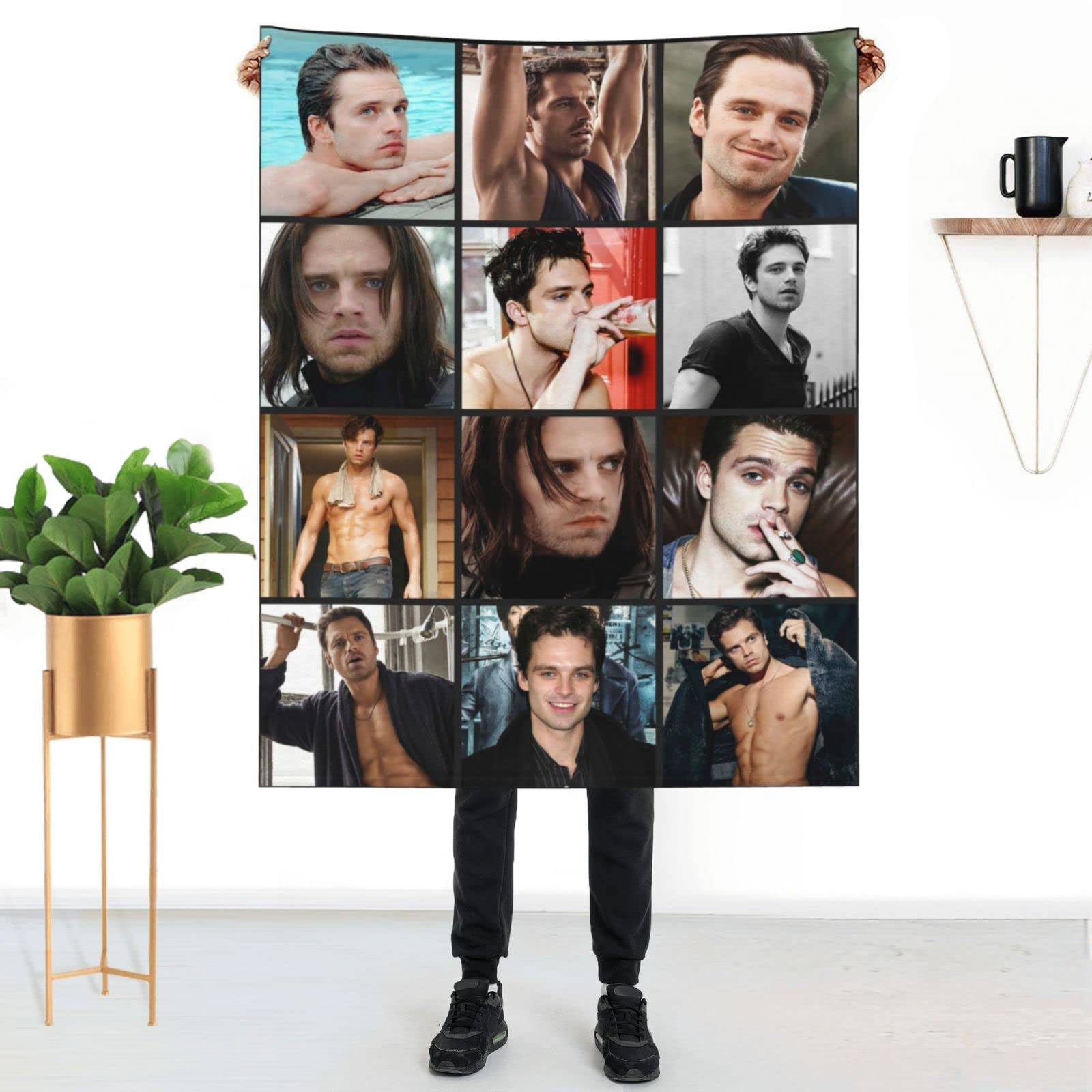YAVITH Sebastian Stan Blanket,Sebastian Stan Poster Collage  Blanket,Sebastian Stan Merchandise 80x60 : Home u0026 Kitchen - Amazon.com