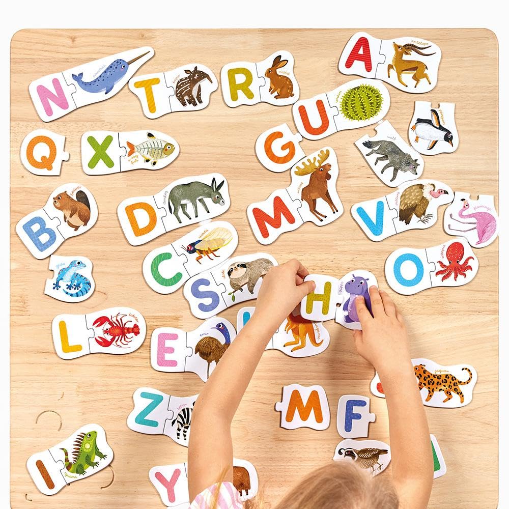 Banana Panda Puzzle educativo con lettere in cartone, alfabeto colorato, 26 pezzi