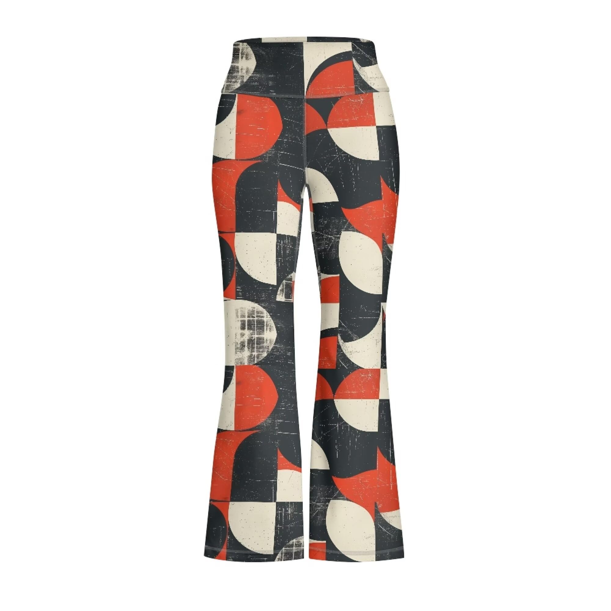 Soft Comfy Long Bell Bottom Pants Black Red Retro Geometric Flare Leggings Summer Breathable High Waisted Trousers Size 13-14 Girls Fall Loose Fit Workout Yoga Pants