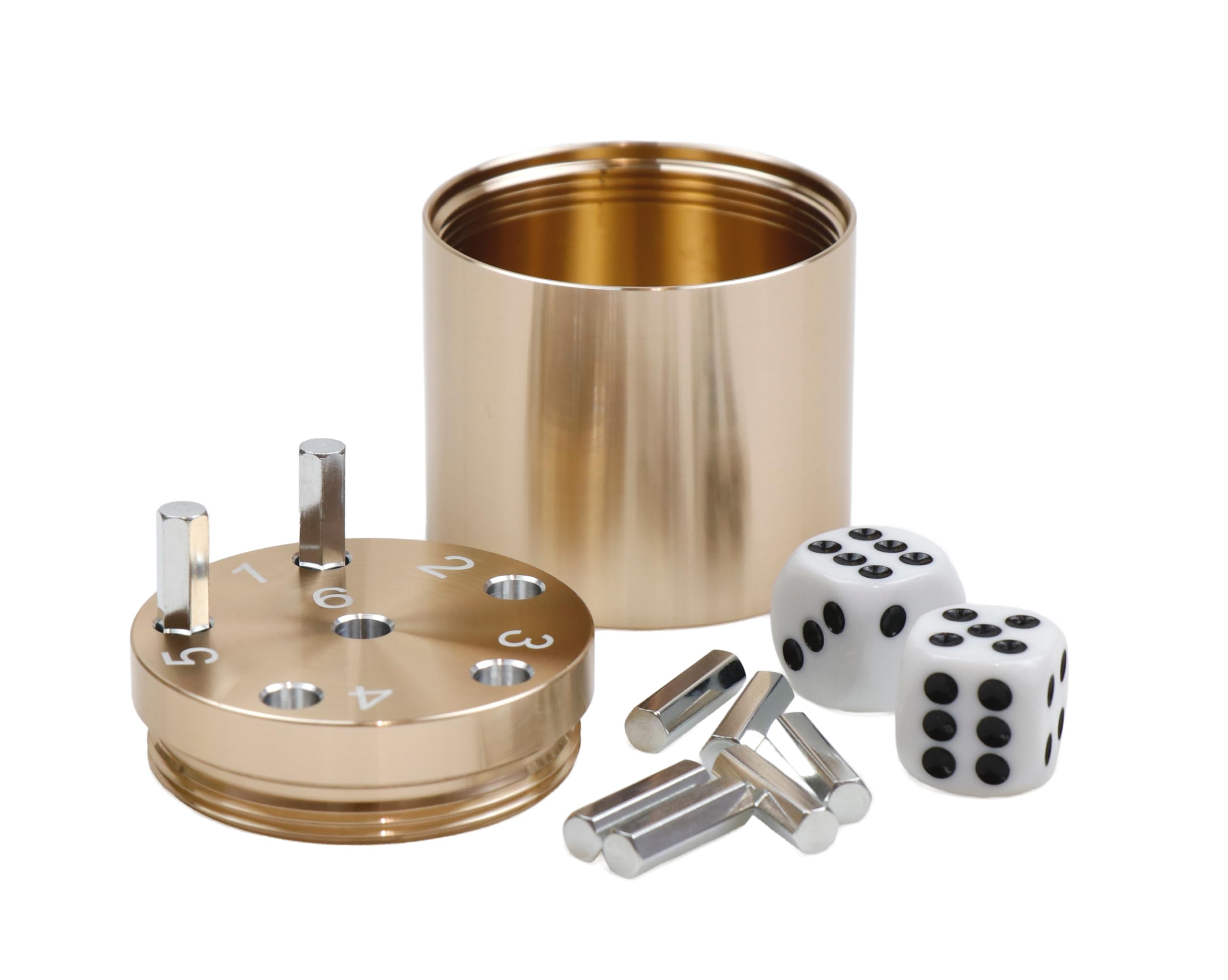 BestSaller 3002 'SUPER SIX' Aluminum 'Special Edition', 36 game sticks & 2 dice, gold (1 piece)