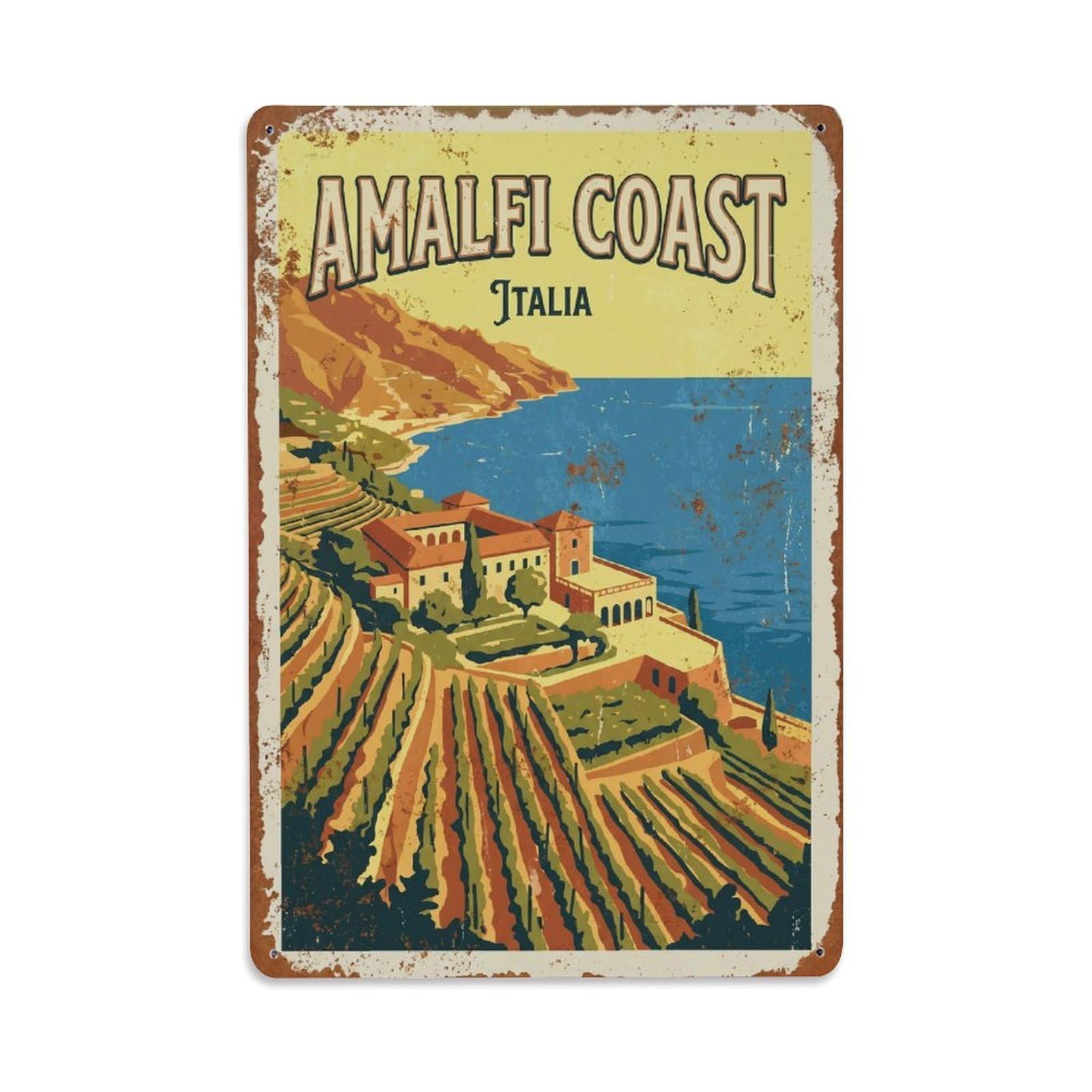 Vintage Travel Estate Italy Coastal 1 Metal Tin Sign