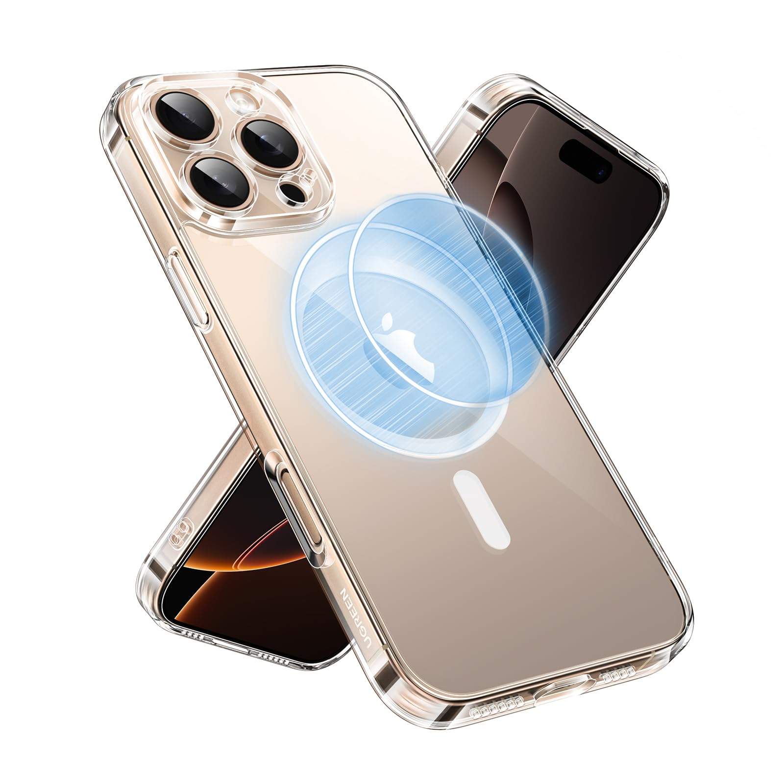 UGREEN iPhone 16 Pro Max Case MagSafe (MagU), Revolutionary iCrystal Tech Clear Cover, MIL-Grade Protection, Anti-Scratch, Camera Protective, Magnetic Ultra Slim iPhone 16 Pro Max 6.9" Accessories