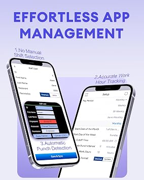 NGTeco APP-Based Time Clock, Fingerprint & PIN Time Clocks for Employees Small Business, 2.4GHz WiFi Biometric Clock in Machine for Employees with APP for iOS Android, No Monthly Fee