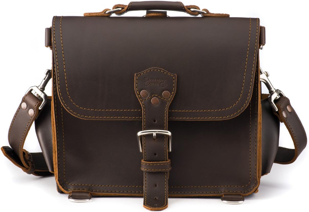 Saddleback Leather Satchel - 100% Full Grain Leather Satchel Backpack Bag with 100 Year Warranty