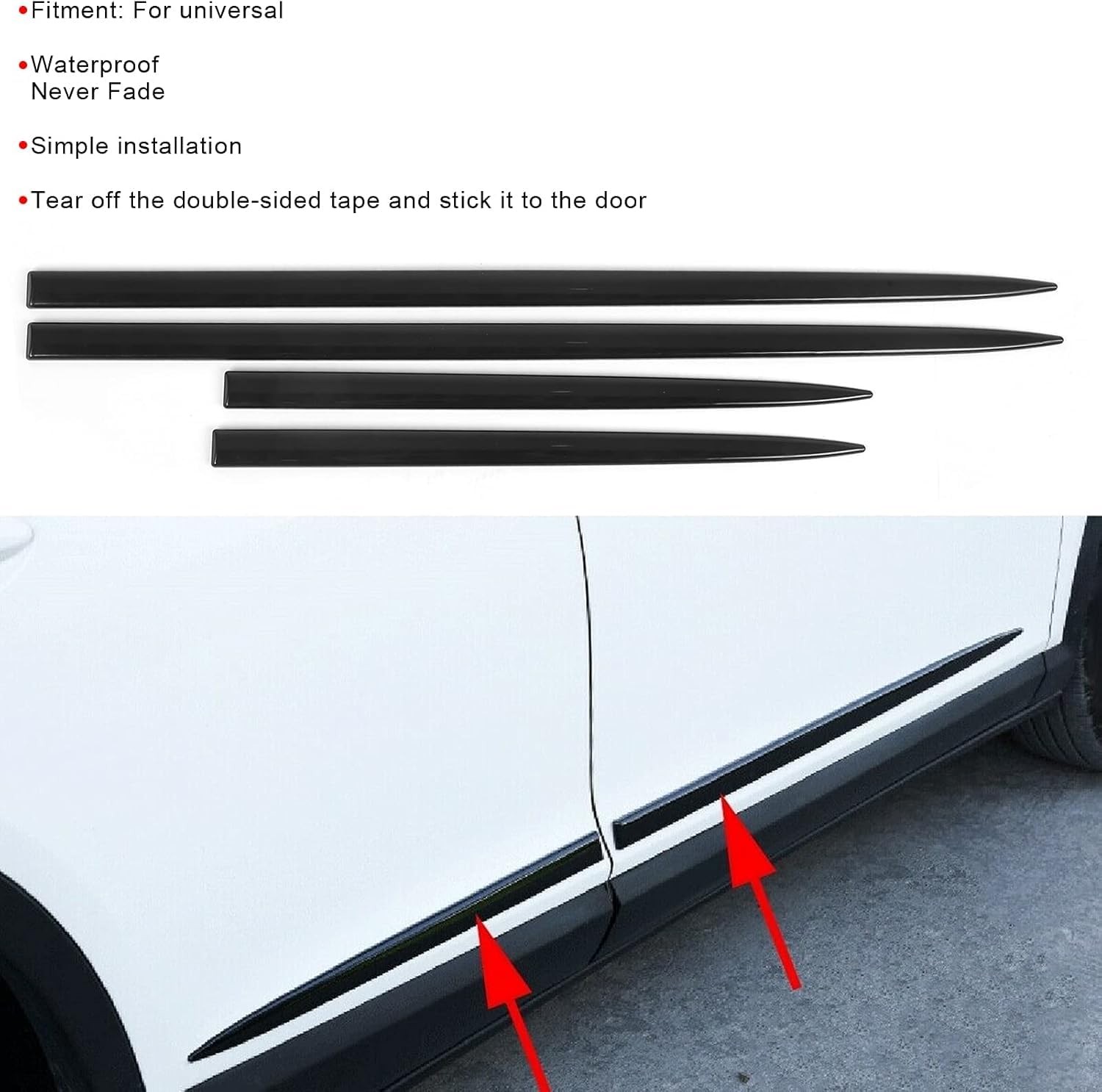 4 Piezas Protector de Puerta de Coche para Cupra Formentor 2024-2026, Tiras Anticolisión Carrocería Molduras Proteccion Puertas Accesorios de Coche,Black