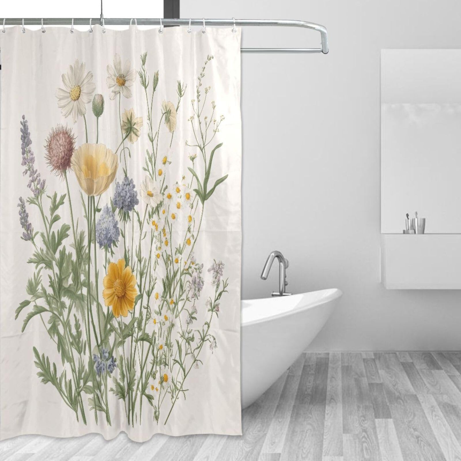 Rideau de douche imperméable et résistant aux moisissures lavable