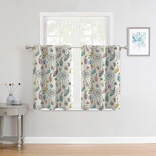 Cortinas De Cocina Modernas - Cortinas cortas con ojales nativos americanos para armario, sin puerta, manta acústica de 55 pulgadas de ancho por 55