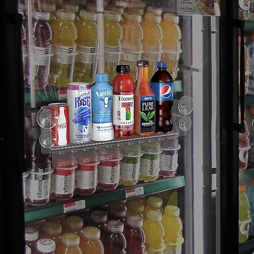 Miniatura 3 de Display Technologies Organizadores y almacenamiento de refrigerador, organizador de bebidas para puerta de cristal, organizador de latas de soda