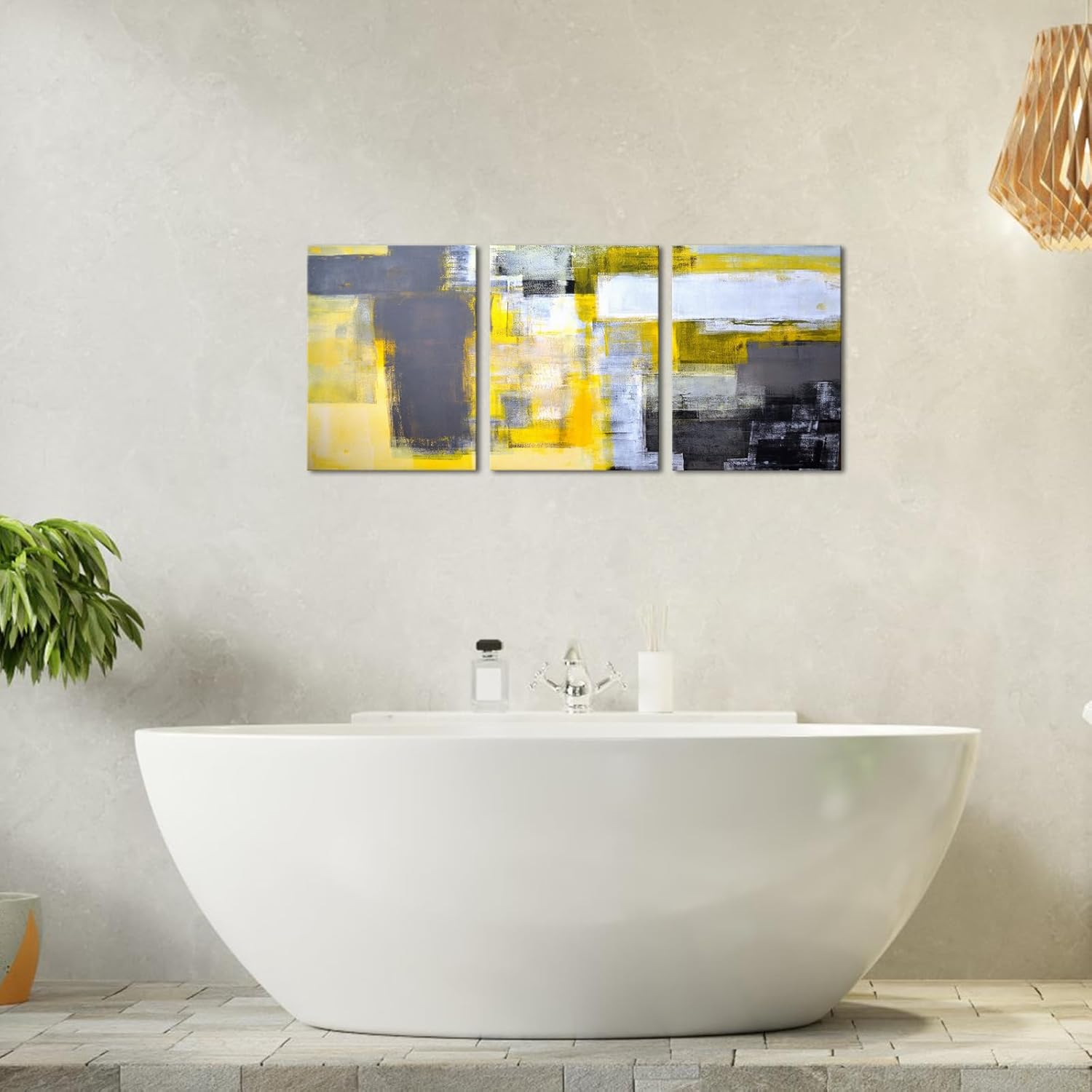 LyerArtork 3 Pieces Abstract Wall Art Canvas Prints Gold Grey Minimalist Oil Paintings Wall Decor Neutral Modern Artwork for Living Room Bedroom Office Home Kitchen Decor 12"x16"x3pcs - Image 6