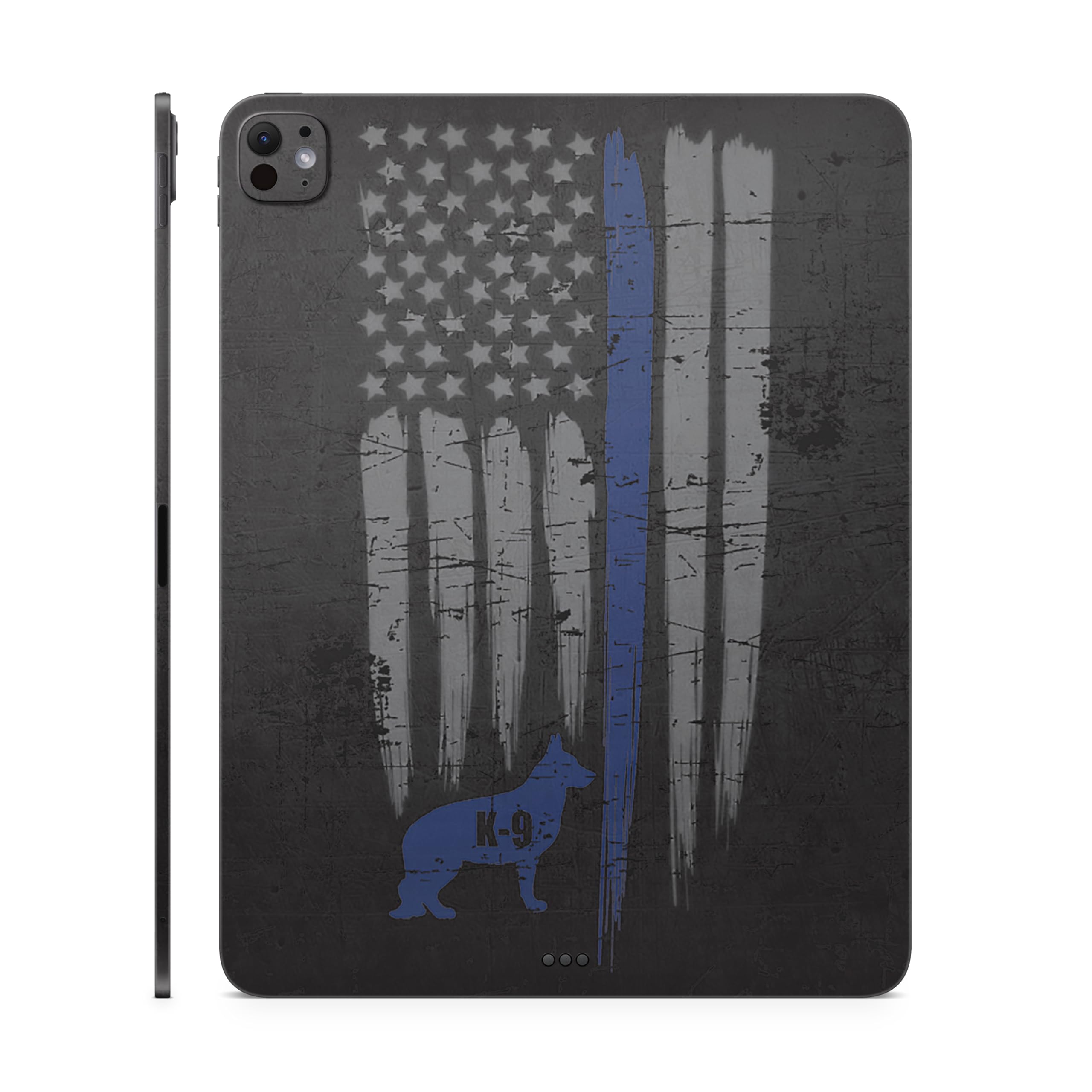 Skin Compatible with Apple iPad Pro 13 (M4) 2024 - Thin Blue Line K9 - Premium 3M Vinyl Protective Wrap Decal Cover - Easy to Apply | Crafted in The USA by MightySkins