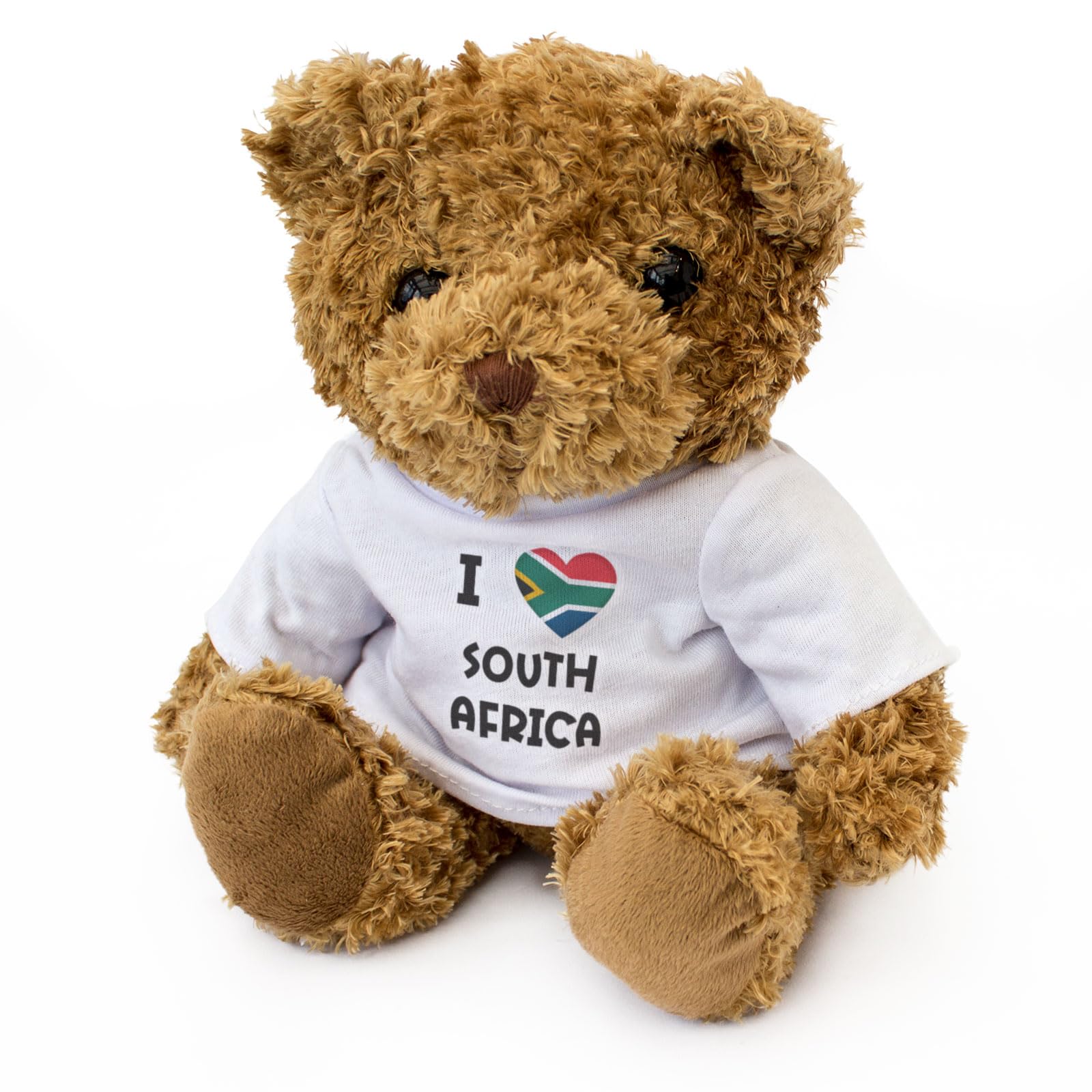 Big Red Egg I LOVE SOUTH AFRICA FLAG - Teddy Bear - Cute Soft Cuddly Adorable - Gift Present, Brown