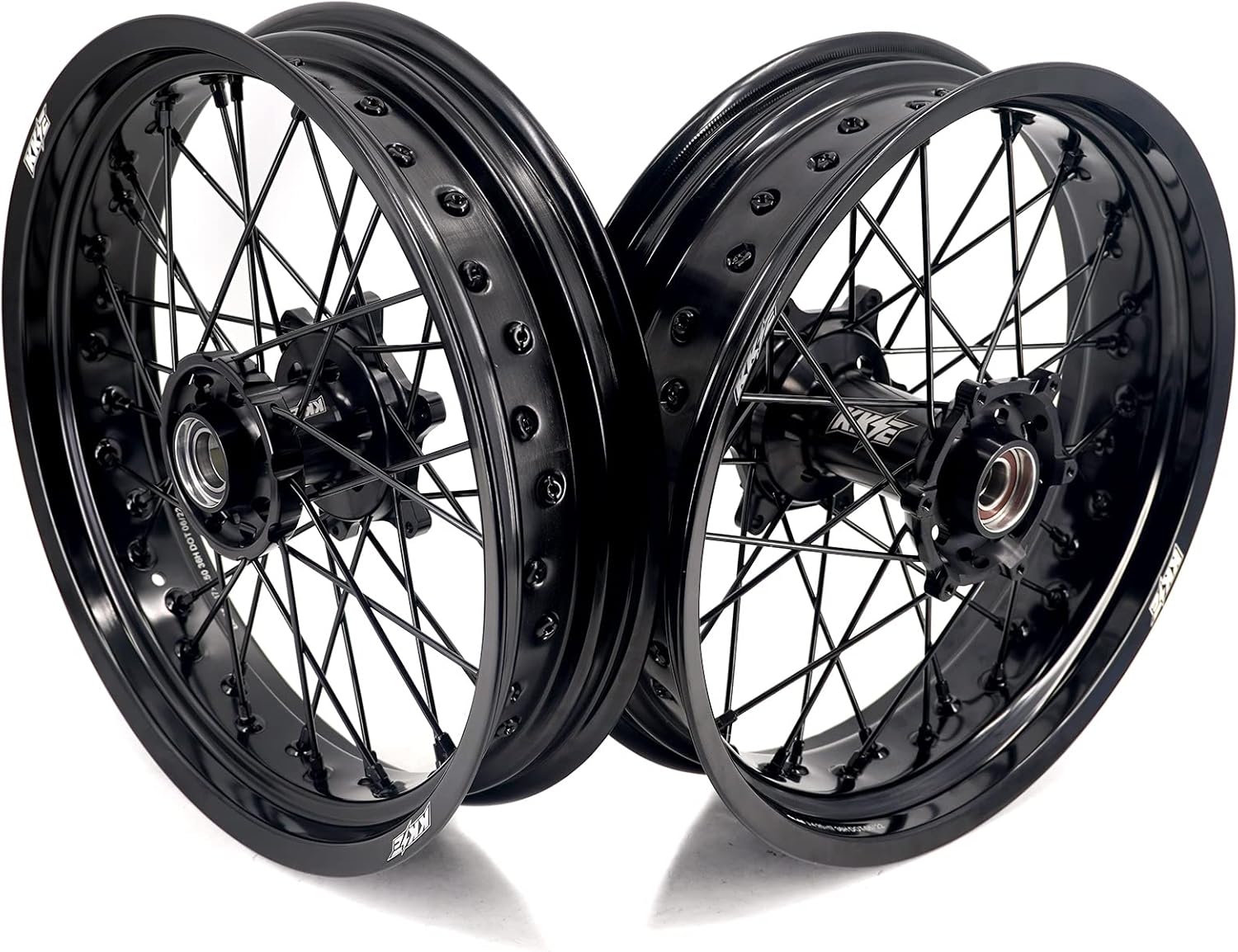 KKE 3.5 * 17/4.25 * 17 Supermoto Motorcycle Wheels Rims Compatible with KTM EXC/EXC-F/SX/SX F/XC/XCF/XCW/XCF-W 125-530 2003-2026 All Black