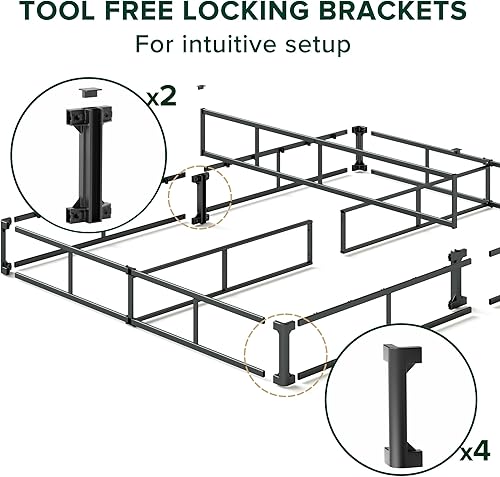 Miniatura 45 de Sommier inteligente de 7 pulgadas Zinus / base de colchón / estructura de acero fuerte / armado fácil requerido, Acero