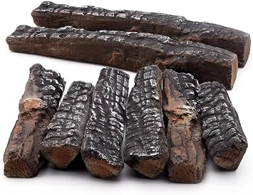 Fireplace Decoration Petite Ceramic Wood, Gas Fireplace Log Set (8)
