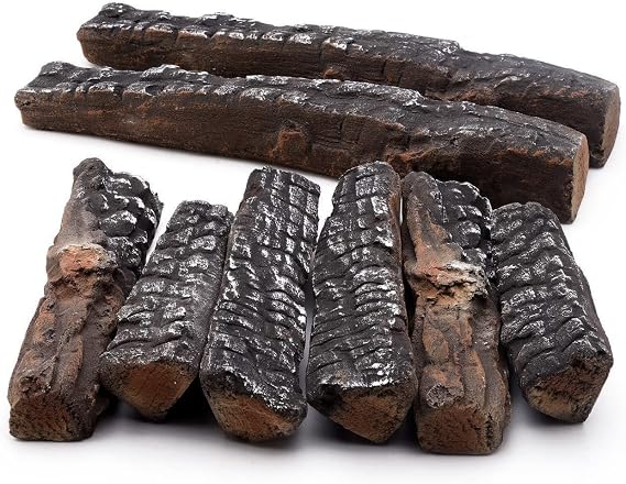 Fireplace Decoration Petite Ceramic Wood, Gas Fireplace Log Set (8)