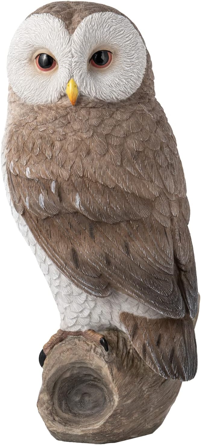 Owl Outdoor Statues Garden Yard - Decoration Home Decor Indoor Desk Tabletop Collectible Figurines Ancient Retro Collection 11.22 Inch LC LCdecohome