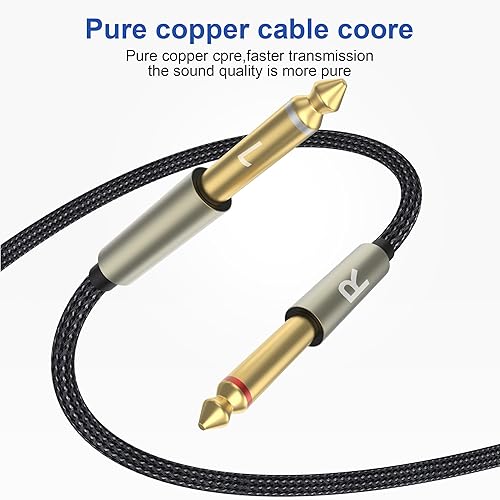 Miniatura 6 de Cable divisor estéreo USB C a doble de 0.250 in y 14 de pulgada, USB tipo C a cable de audio TS dual de 0.250 in 14 pulgadas para teléfono