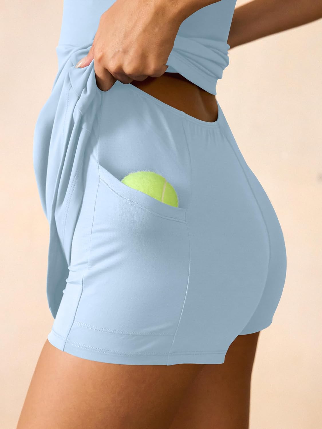 Caracilia Women Tennis Dress with Built in Shorts Summer 2026 Square Neck Sleeveless Athletic Golf Mini Dress Workout Outfits - Image 5