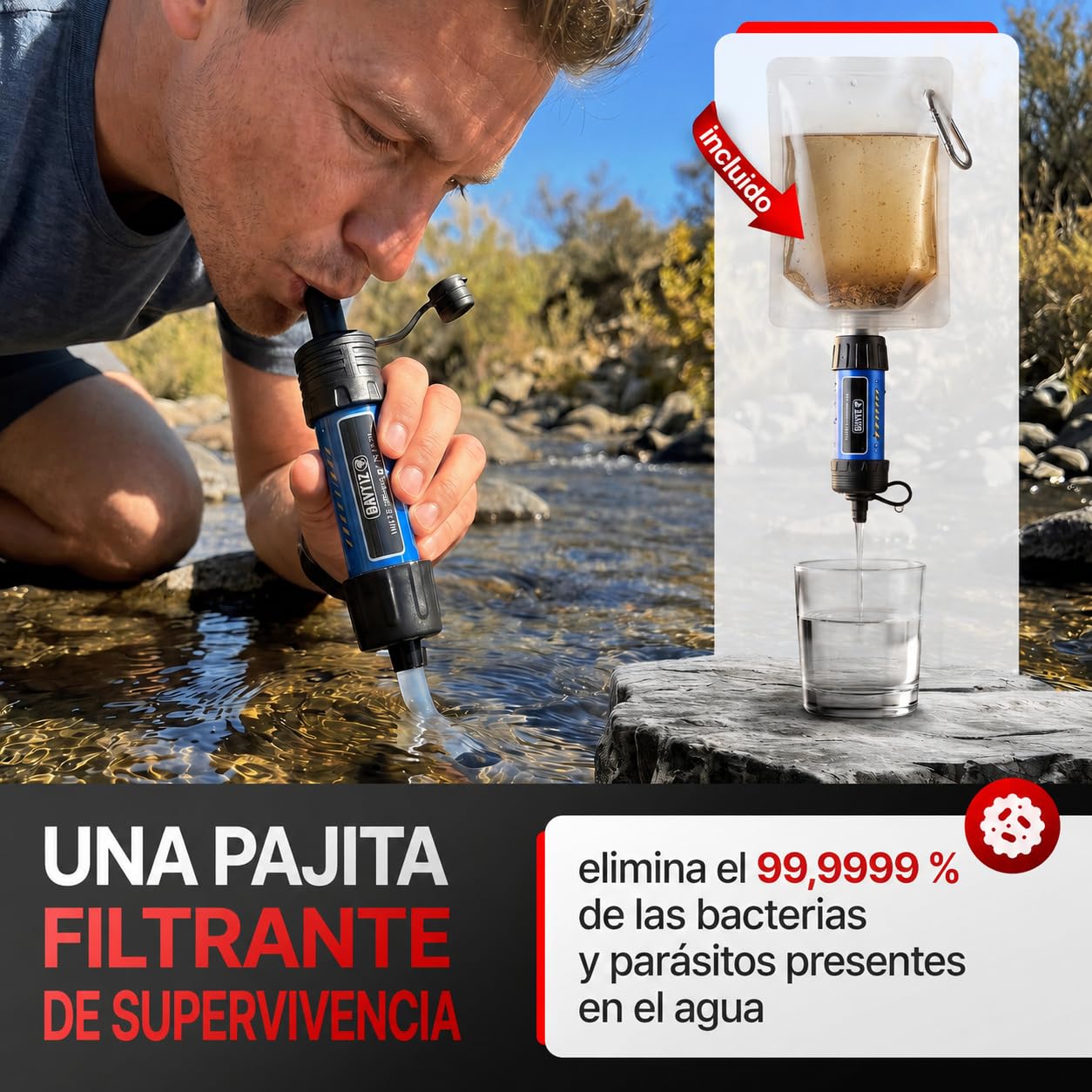 WONCROW ® Kit de Supervivencia + Primeros Auxilios + Mochila Militar - Equipada con Accesorios Multifuncionales para Senderismo Camping Desastres Filtro Agua Gadgets Originales Survival Profesional