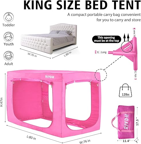 Miniatura 73 de Bed Tent Twin Bed Canopy Tents for Adult - Portable Dream Tent Indoor Sleeping Tents 70% Blackout with 3 Doors Breathable Private Space Tents