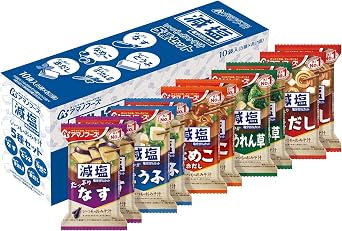 Amano Foods Freeze-Dried Miso Soup Salltreduced Variety Set - 5 Flavors, 10 Servings
