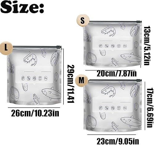 Miniatura 6 de Bolsas de almacenamiento reutilizables de papel de aluminio sellables, bolsas resellables con cremallera al vacío para alimentos, bolsas sellables