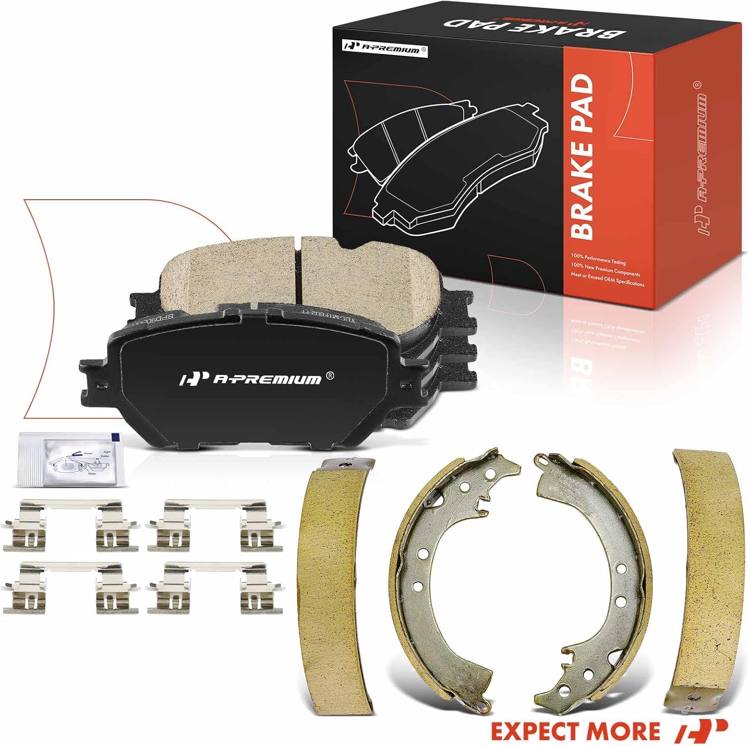 A-Premium Front and Rear Ceramic Brake Pads Set Compatible with Toyota Camry 2002 2003 2004 2005, 8-Pack