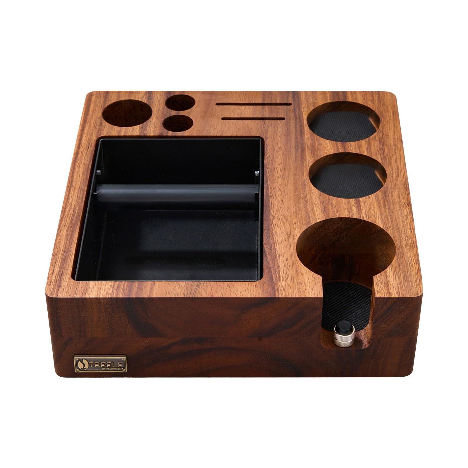 Hredyqw Pecan Coffee Storage With Multiple Sections For Kitchen Counter And Dining Space