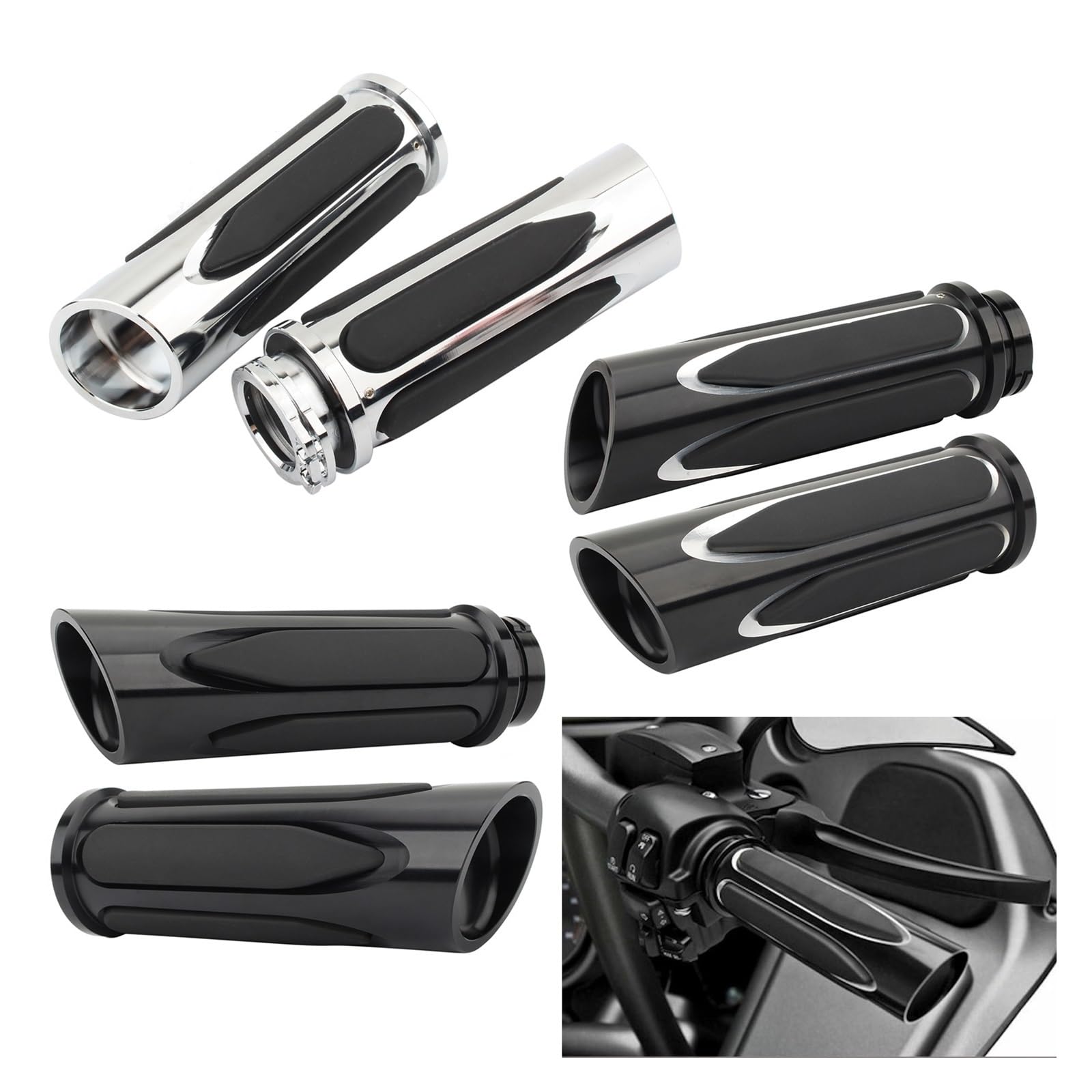 Manopole Moto Da 25mm CNC Soft Touch Comfort Impugnatura Manubrio Per Har&ley Touring Sportster 883 1200 XL Dyna Softail VRSC Manopole manubrio
