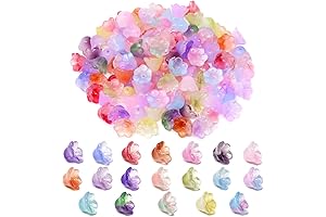 Honbay 120Pcs Bell Flower Charms Beads for Bracelets and Jewelry