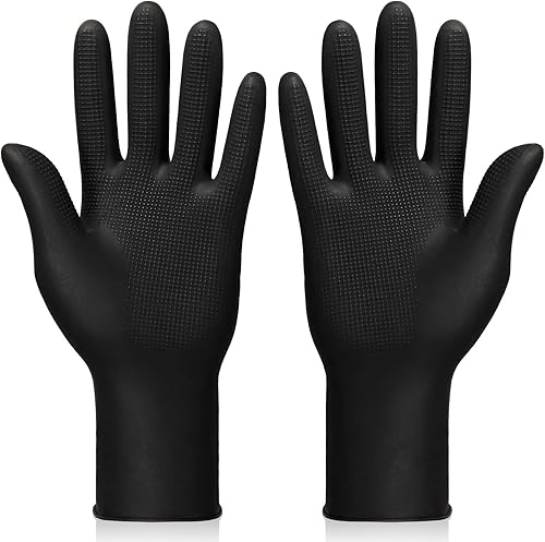 Miniatura 8 de Noverlife 5 pares de guantes de tinte para el cabello, guantes de látex reutilizables negros para el cabello, guantes de goma gruesos para limpiar