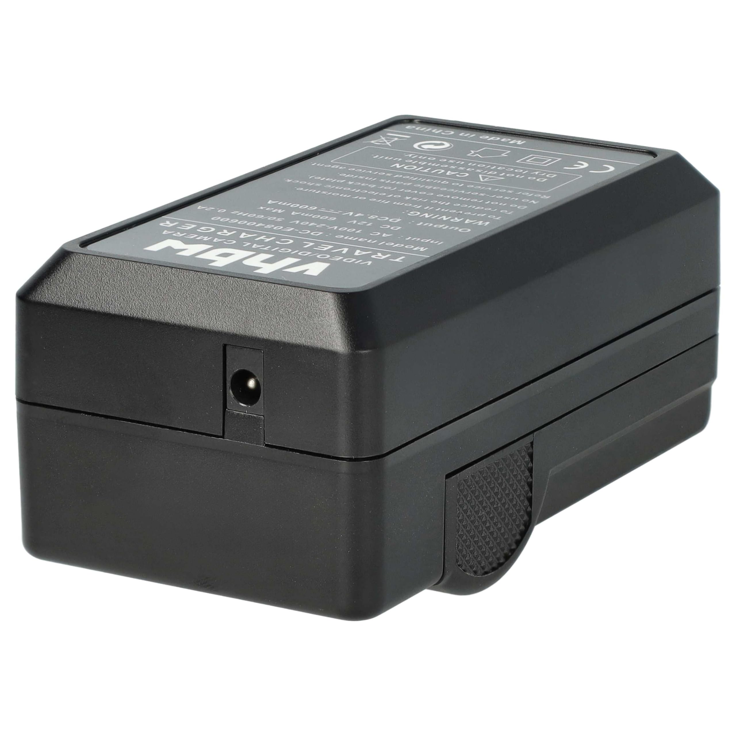 vhbw caricatore compatibile con Canon Legria FS22, FS100, FS10, FS305, FS200, FS19, FS11, FS21, FS20 camera + cavo auto + LED