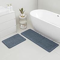 Vista 55 de Yeaban Juego de alfombras de baño verde manzana 2 piezas (20" x 32" y 17" x 24"), tapetes de baño de felpilla gruesa Alfombras de baño absorbentes