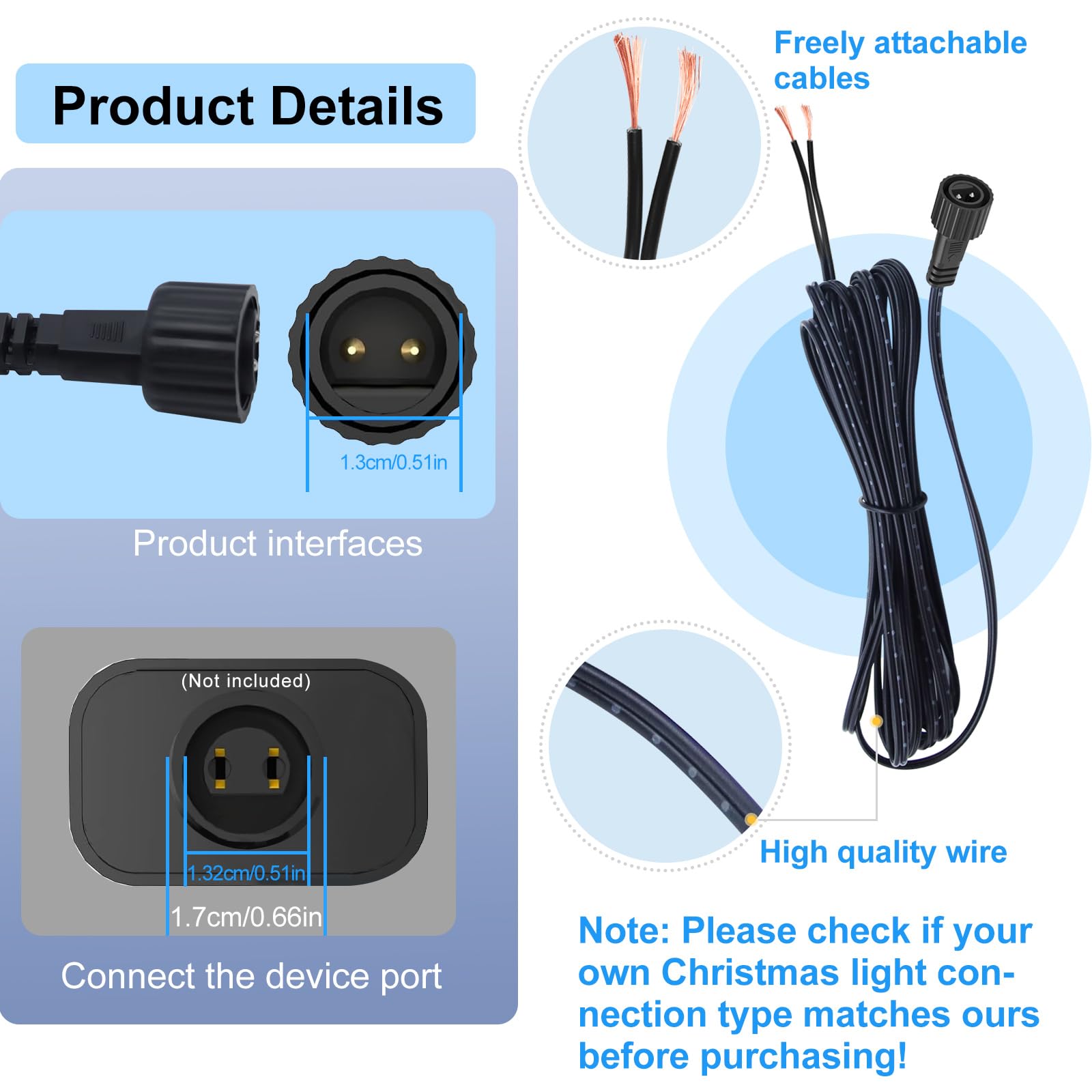 Connecteur De Câble D'alimentation étanche Mâle à Femelle 2 Pour éclairage LED - Chine Connecteur Du Cordon D'alimentation à 2 Broches, Câble Connecteur Du Cordon D'alimentation
