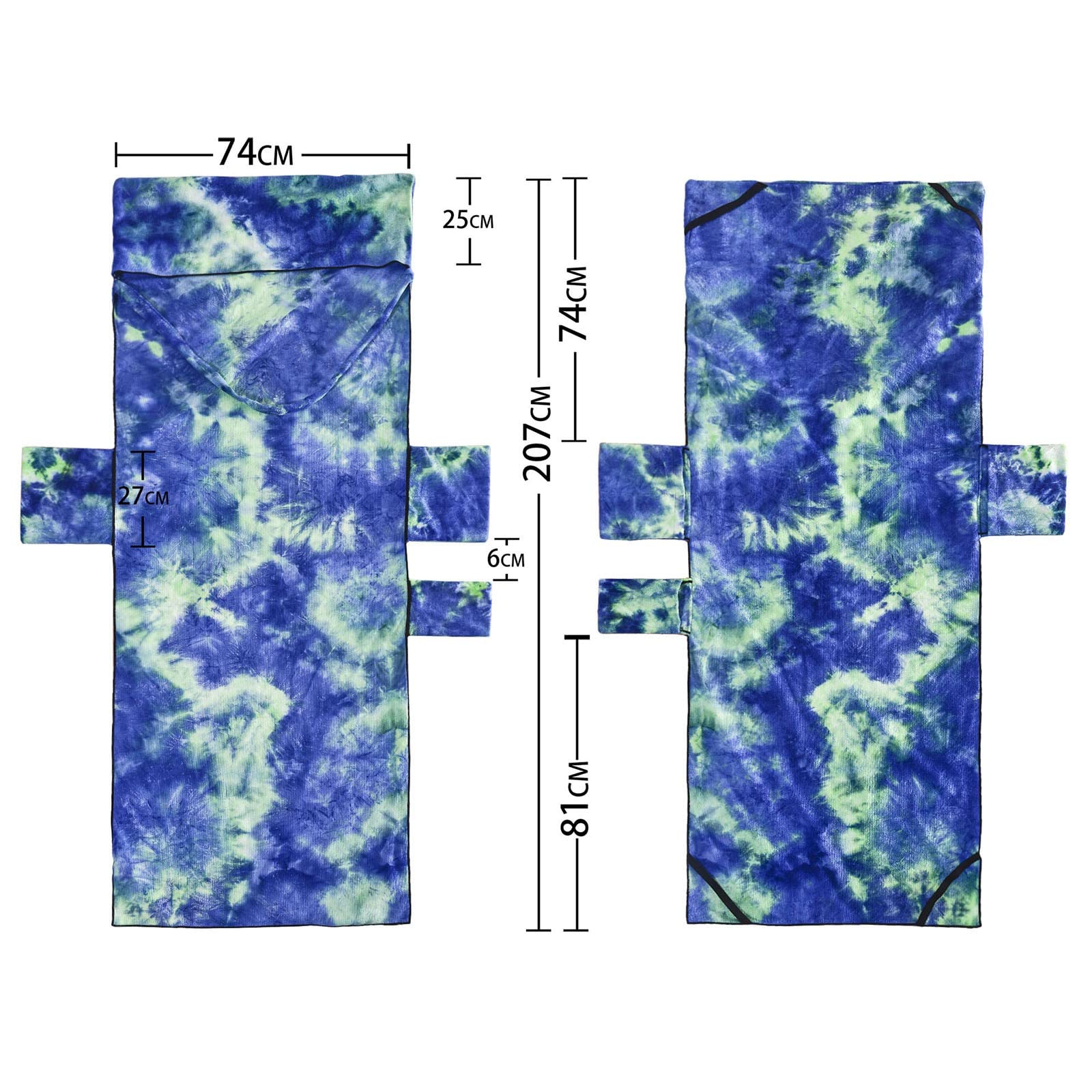 Ręcznik plażowy, pokrowiec na szezlong z mikrofibry z kieszeniami, na krzesło basenowe, ręcznik na lato, na zewnątrz, na patio, do ogrodu (H, 75 x 210 cm)