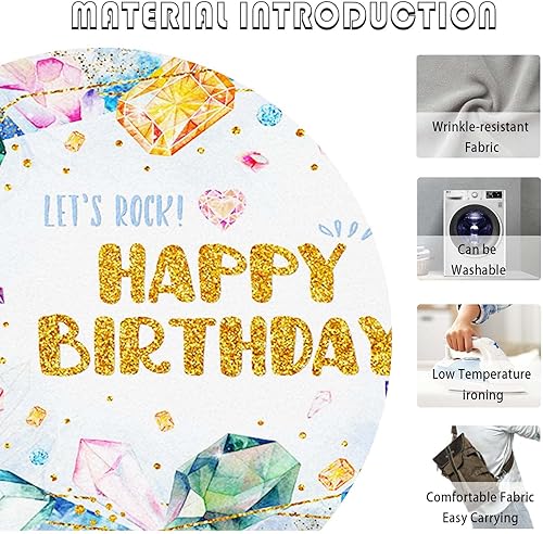 Miniatura 6 de AIBIIN Fondo de fotografía con texto en inglés She is a Gem is a Gem, She is a Gem, Happy 1st Birthday para niños, con piedras preciosas azules, Our