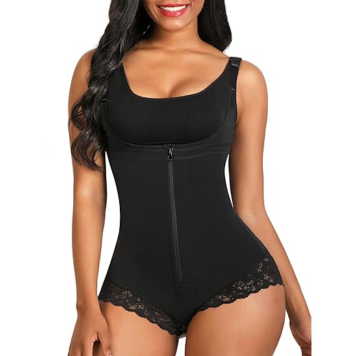 SHAPERX Women's Fajas Colombianas Shapewear Postpartum Tummy Control Body Shaper Butt Lifter Bodysuit