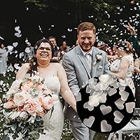 Vista 1 de Papel de arroz soluble en agua, confeti blanco en forma de corazón, 28000 piezas, 5.29 oz de confeti biodegradable, corazones para enviar fuera al