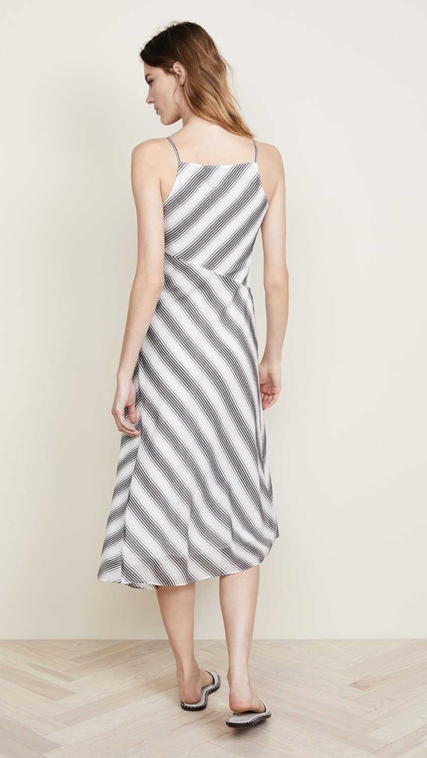 Theory Womens Athens Striped A-line Dress, Black, 4 - Image 2