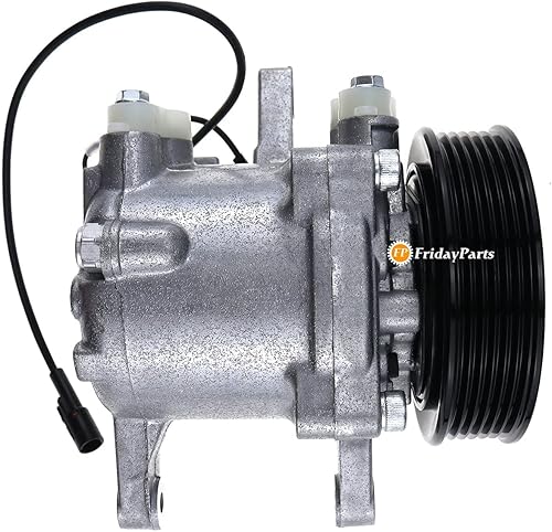 Miniatura 5 de FridayParts - Compresor de aire acondicionado de 12 V 3P999-00620 447280-3050 447280-3060 447280-3080 compatible con tractor Kubota M126 M135X GX M6