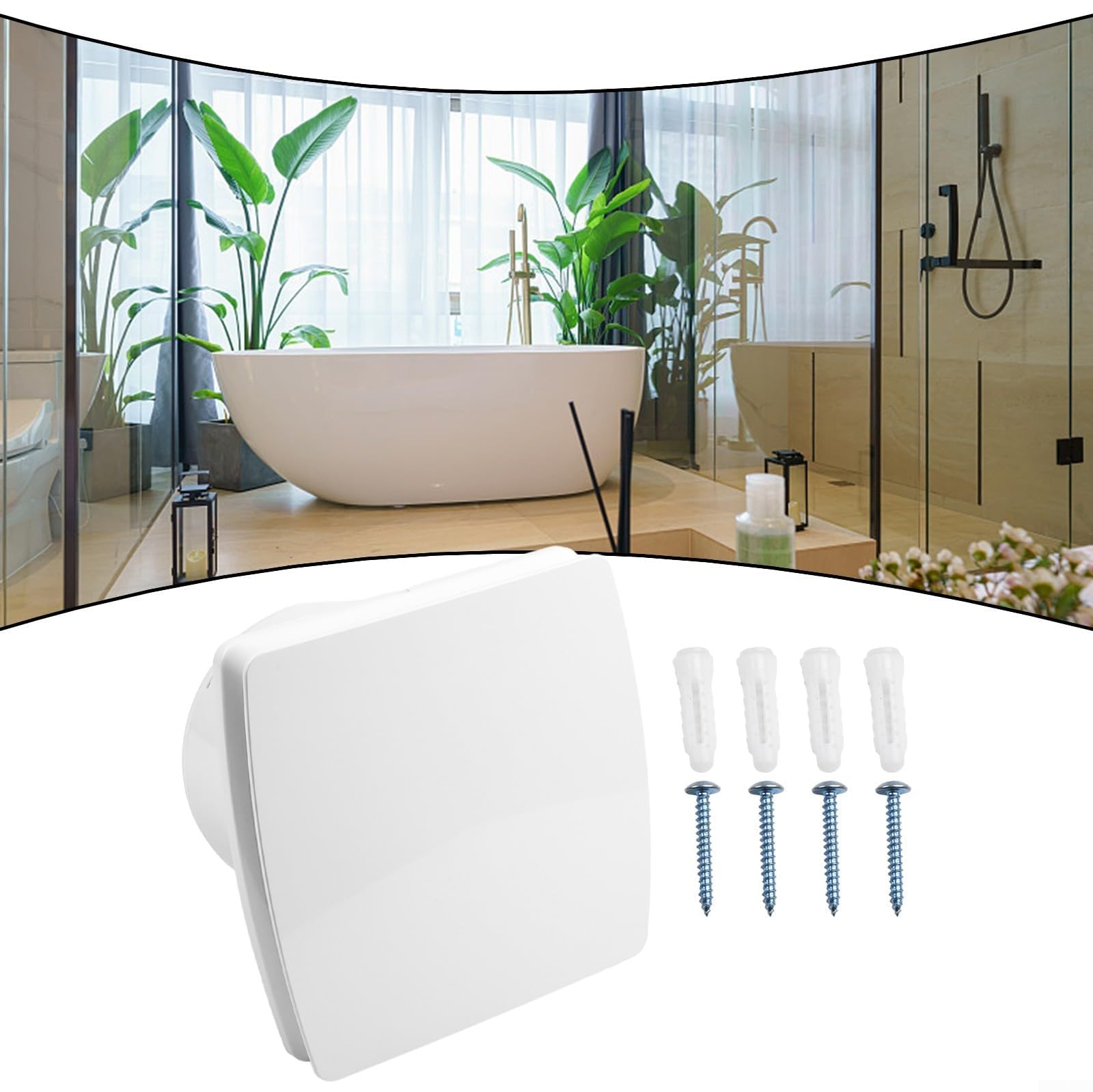 Extractor de Aire con Temporizador, Extractor de Aire para baño, silencioso, con función de retardo de Temporizador para baño (Ventilador de 6 Pulgadas con humidistato)
