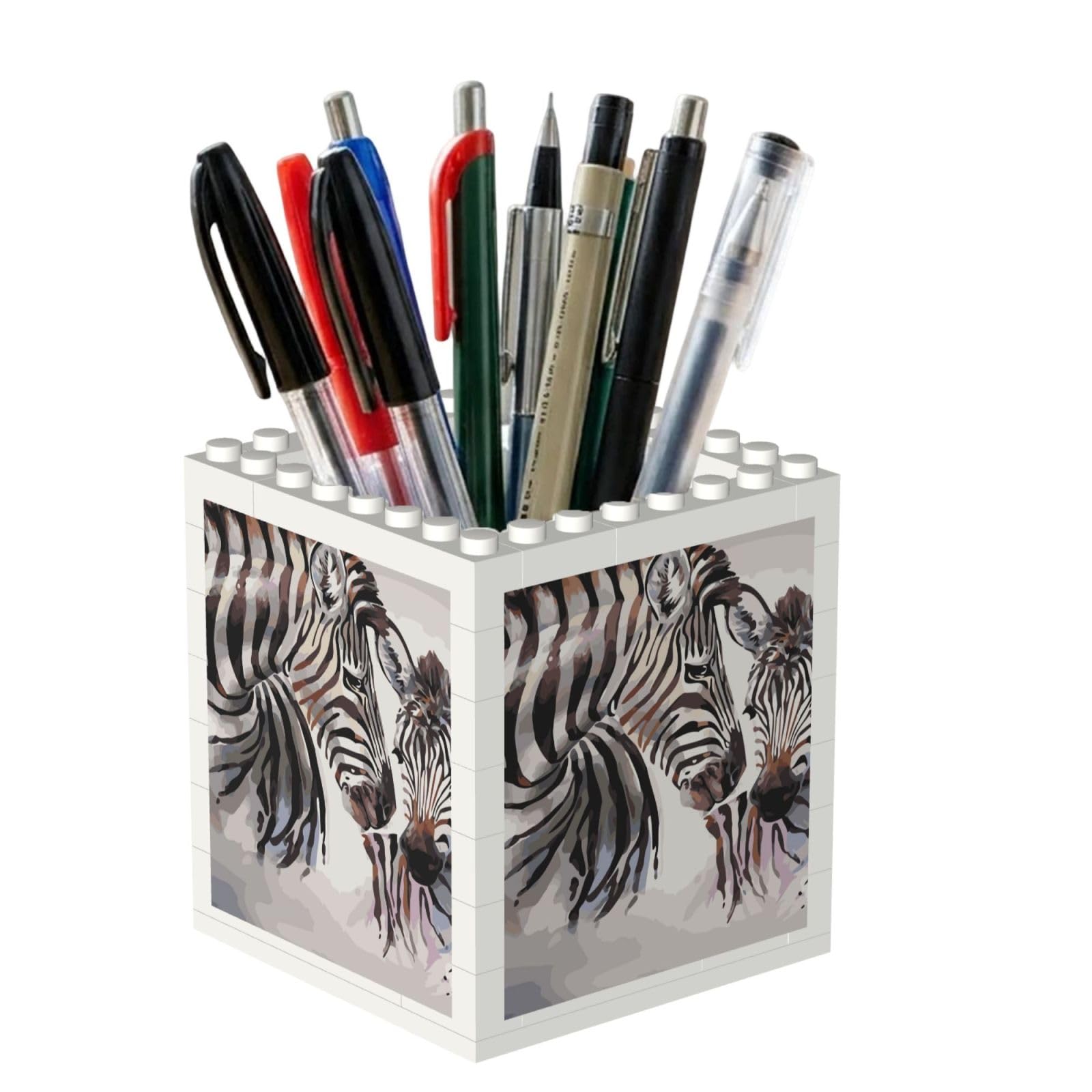 Poadnly Zebra Cute, Pen Pot Pencil Holder for Office Home School, Compact Desk Organiser for Office Stationery