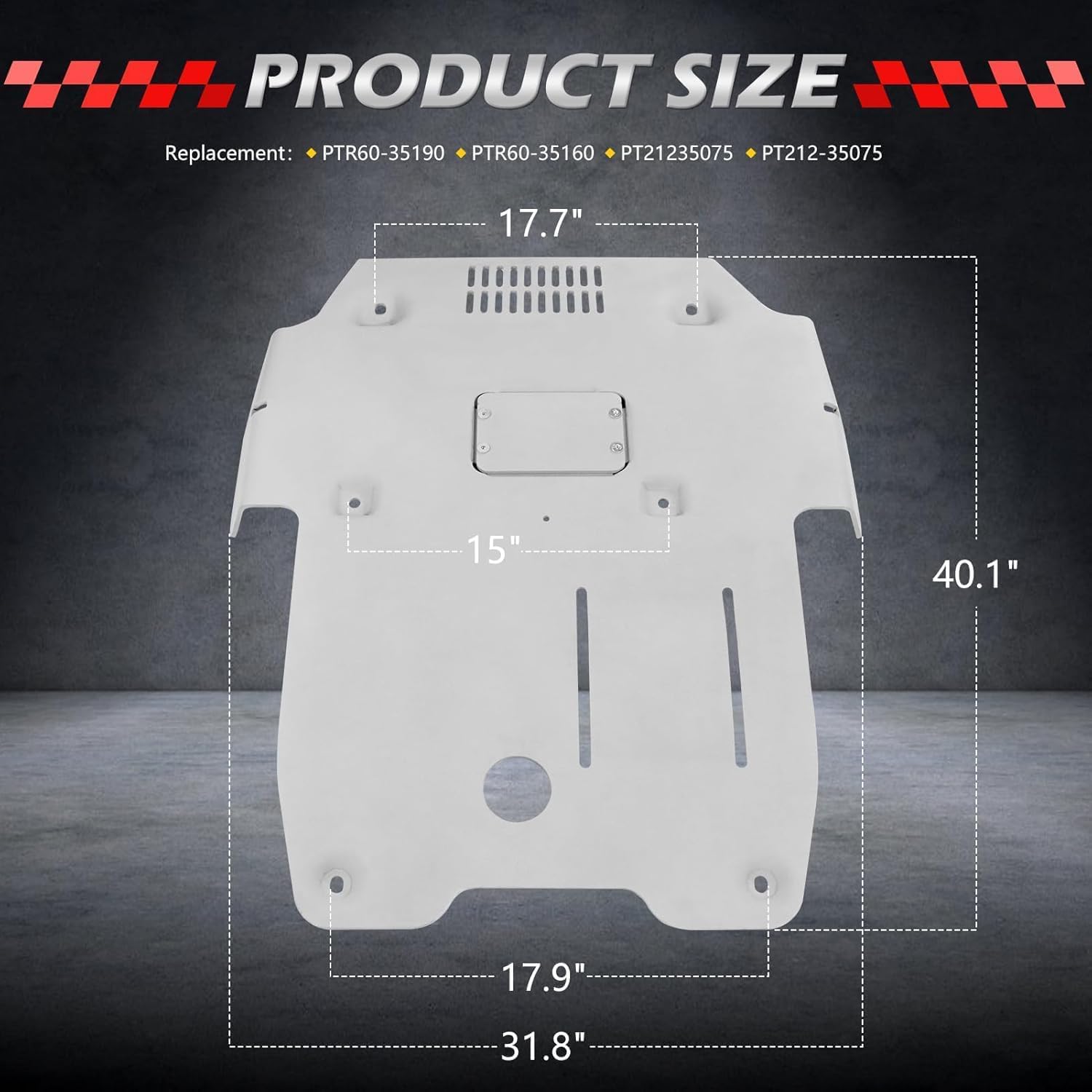 Dermon 8mm Front Skid Plate w/Sound Insulation Cotton for 2016-2023 Toyota Tacoma Limited SR SR5 TRD Off-Road TRD Pro TRD Sport Trail Special Edition Replacement for PTR60-35190 PTR60-35160