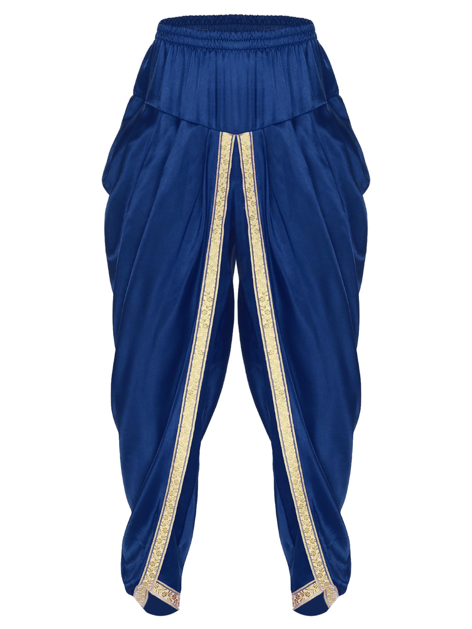 Costume da Uomo Arabo Oriente Sultano Sceicco Olio Principe Pantaoni Lunghi in Raso Pantaloni alla Zuava Indiano Harem Pants