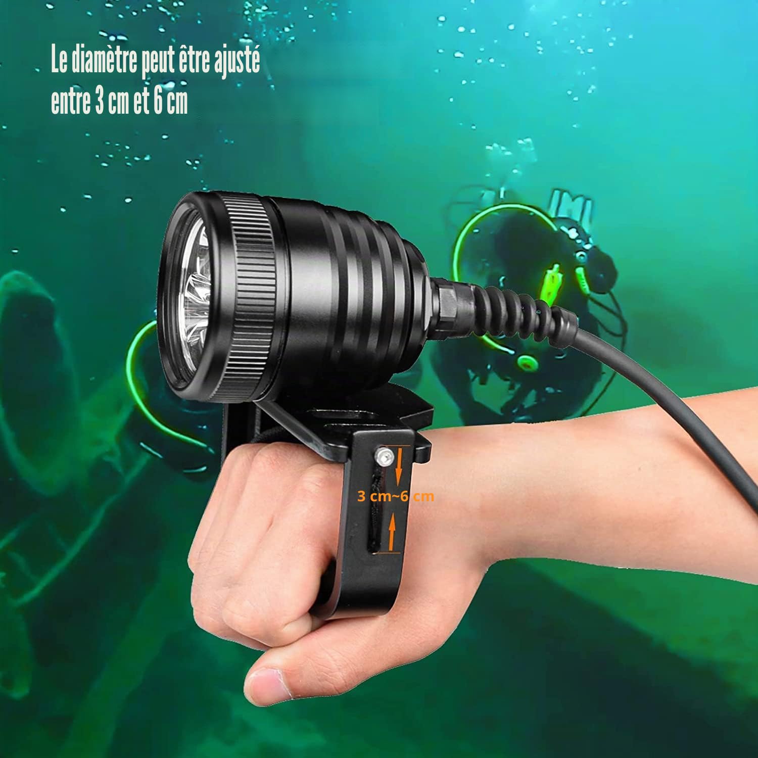 WD70 Lumière de plongée sous-Marine 3000 Lumens Lampe de plongée sous-Marine