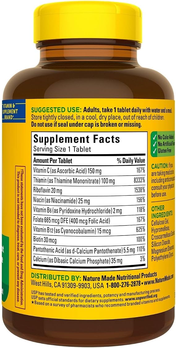 Nature Made Super B Complex, 460 Tablets Bundle with a Pill Oragnizer (2 Items)