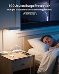 TROND Surge Protector Power Bar with 4 USB Ports(2 USB C), 5FT Slim Flat Plug Extension Cord Indoor, 4 Widely Spaced Outlets, 900J, Wall Mount, Small Power Strip for Office Dorm Home Essentials, White