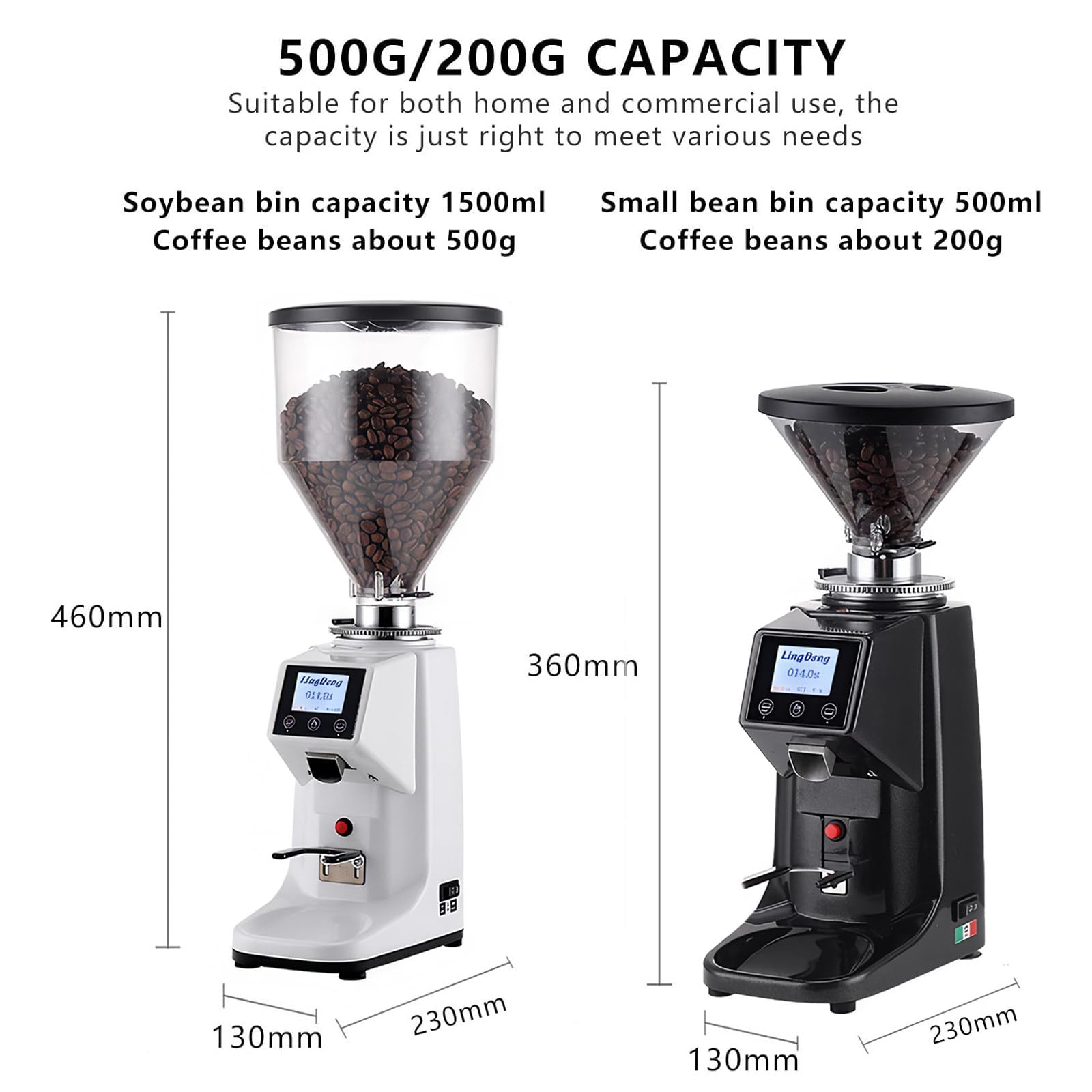 Construcción Premium, Molienda de Precisión: Molinillo de Acero Inoxidable con Muelas Planas de 60mm, 19+ Ajustes - Rendimiento Duradero para Entusiastas del Café y Chefs Caseros,1500ml-White